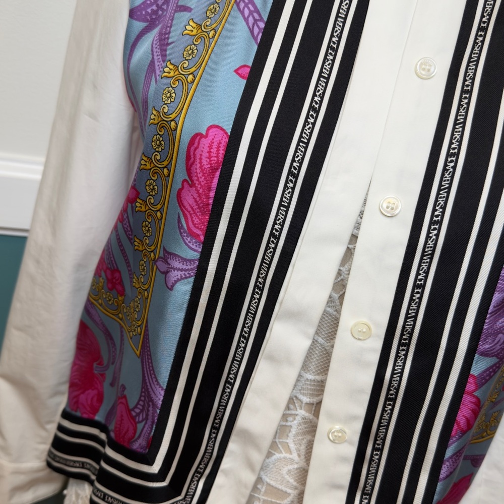 Authentic Versace Printed Button-Down Blouse Mult… - image 4
